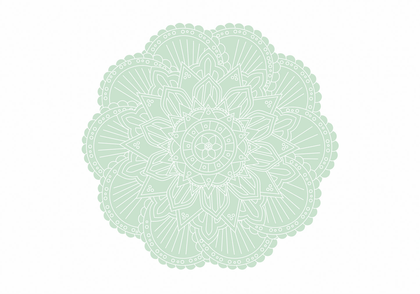 ABSTRACT GREEN MANDALA fototapet