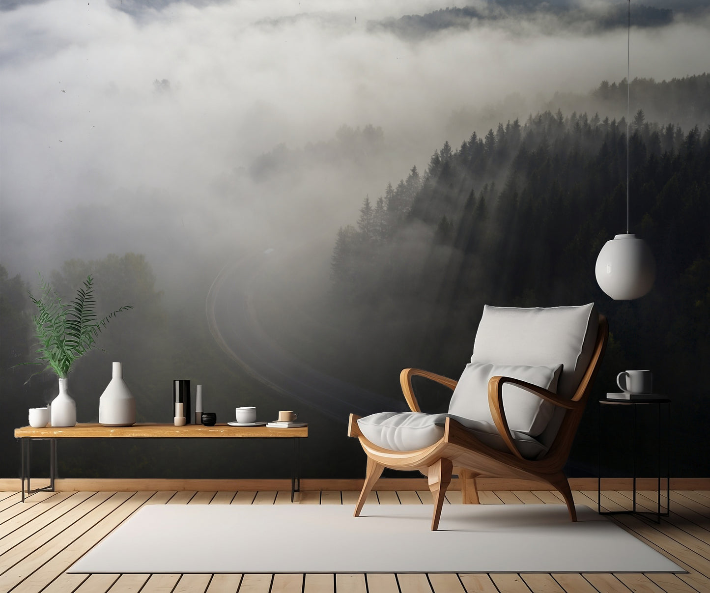 Road to fog fototapet