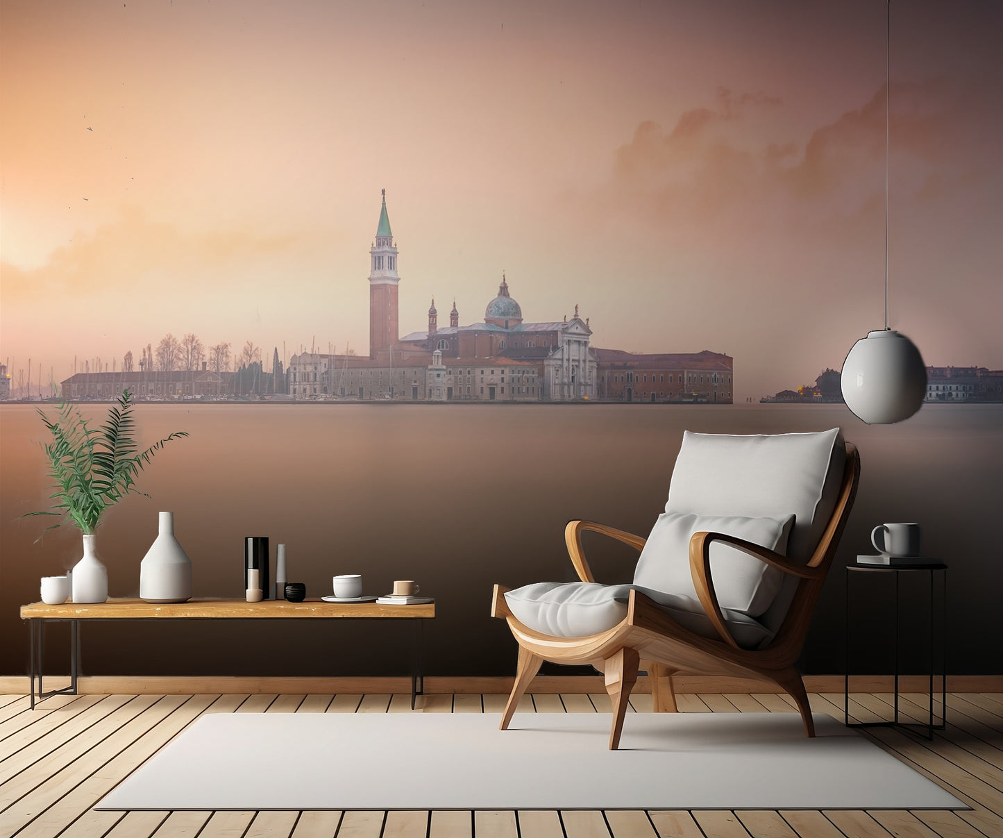 Venice pink sunrise fototapet