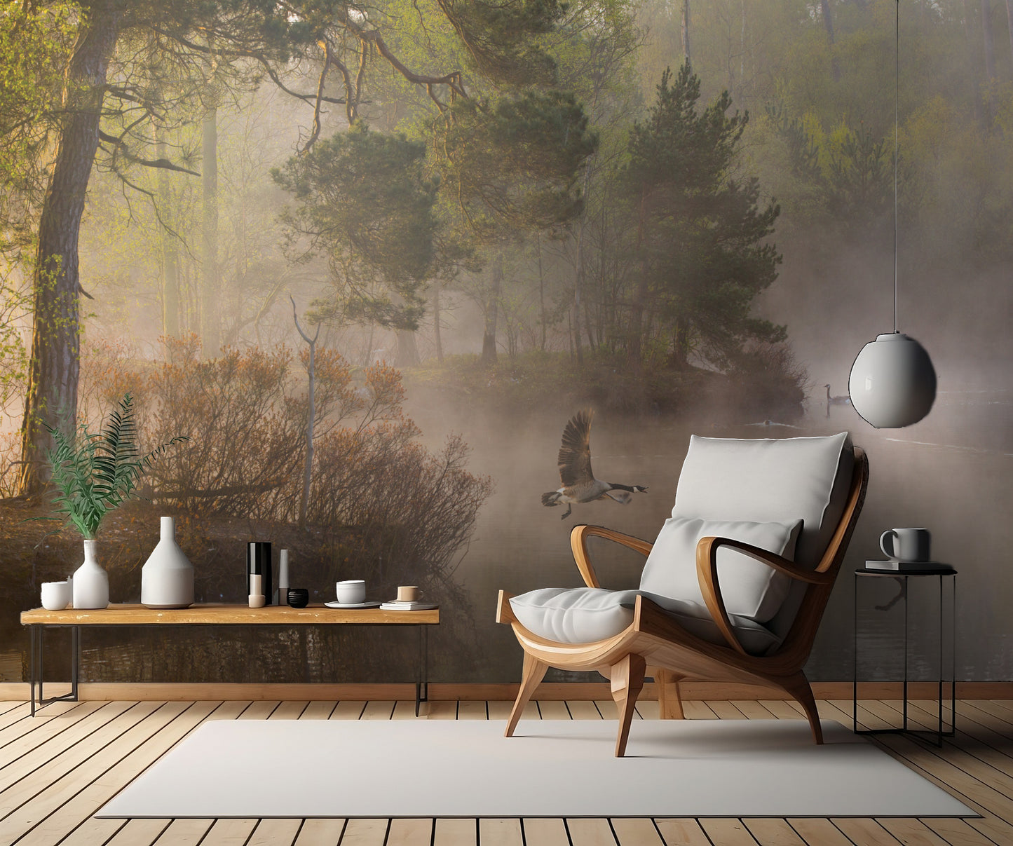 Goose fight fototapet