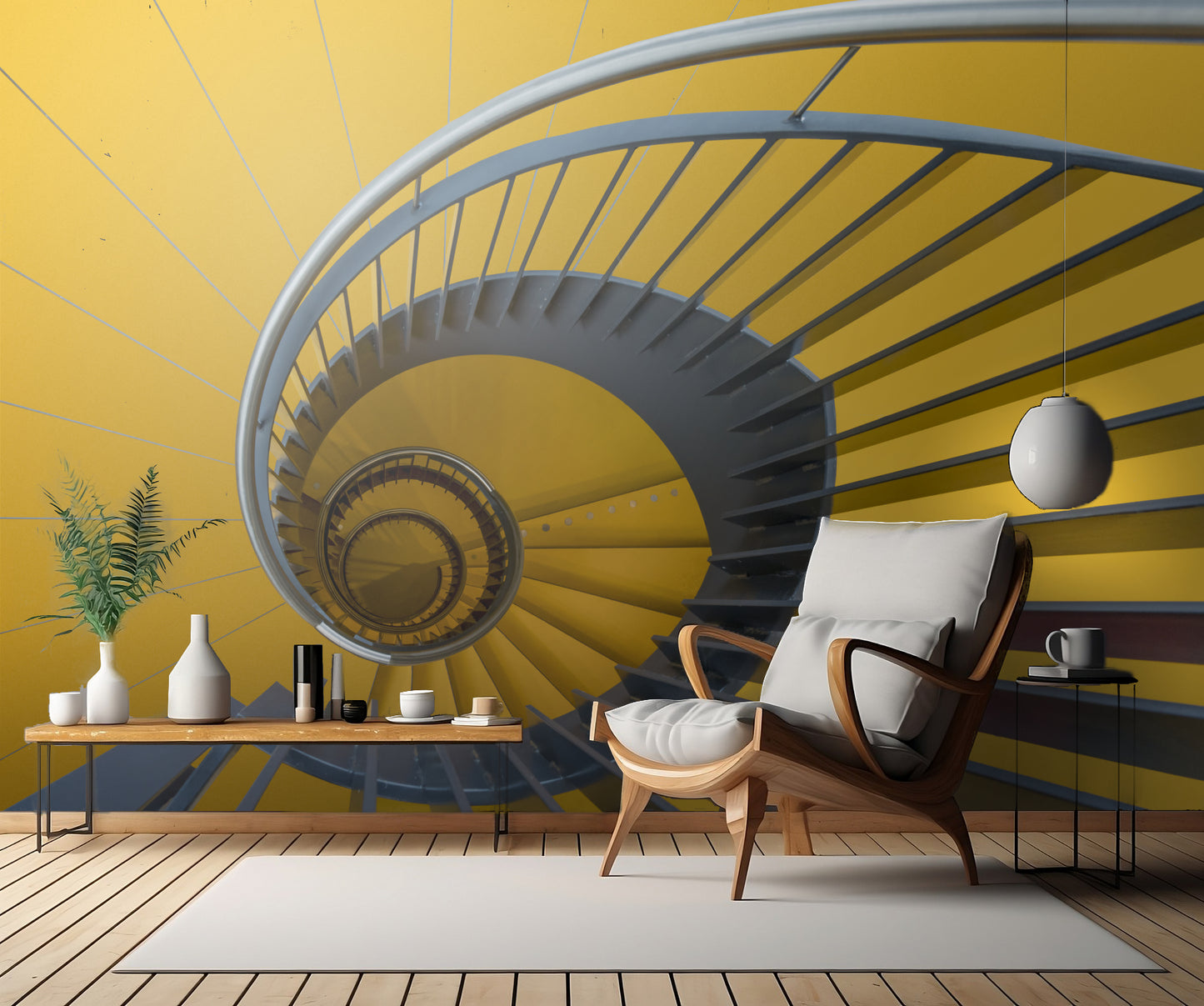 Yellow swirl fototapet