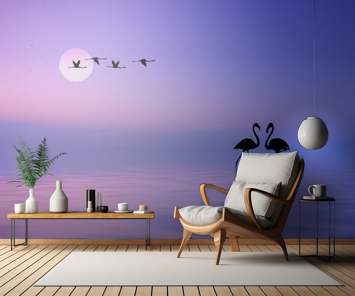 Flying Flamingo fototapet