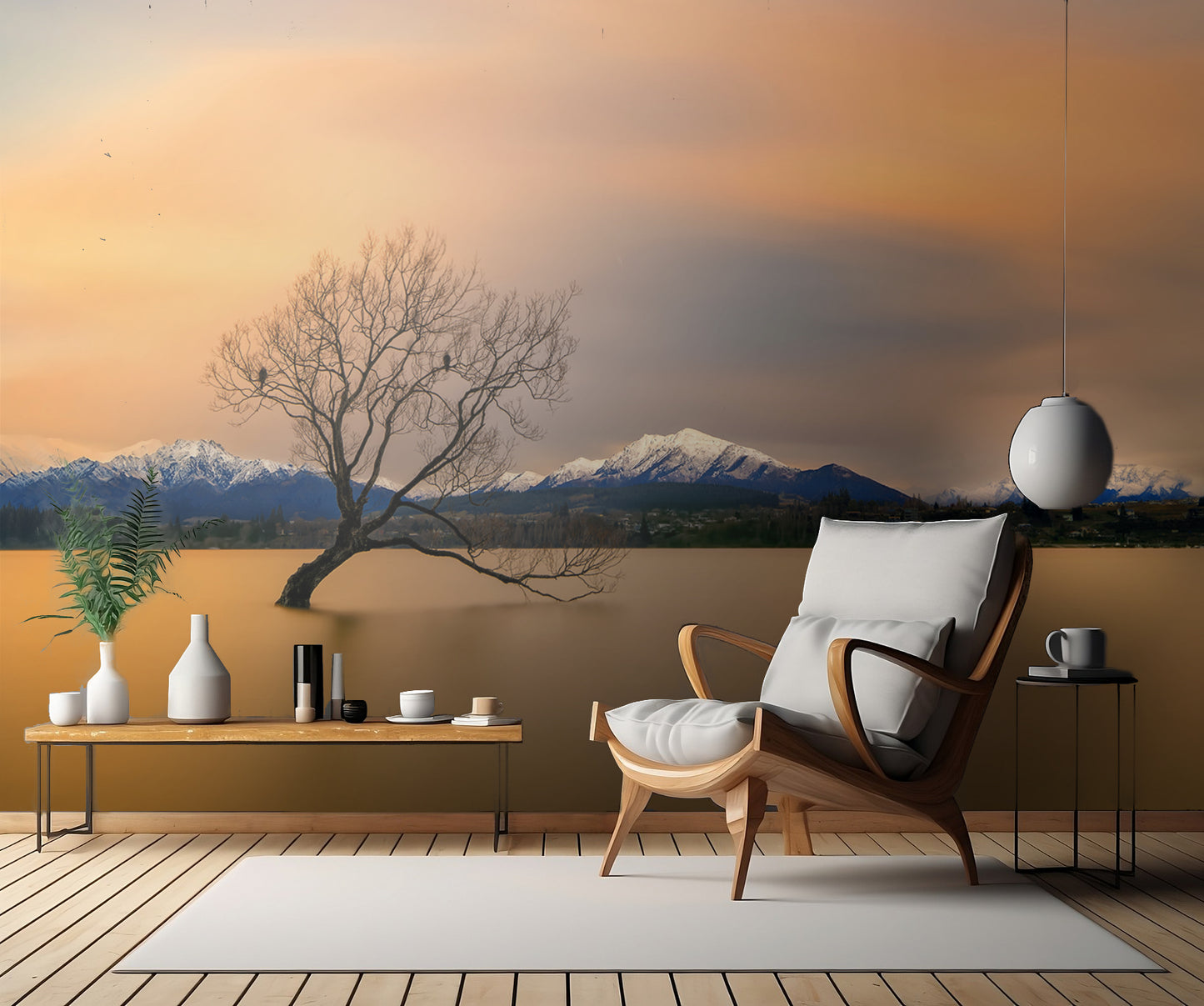 Morning glow of the Lake Wanaka fototapet