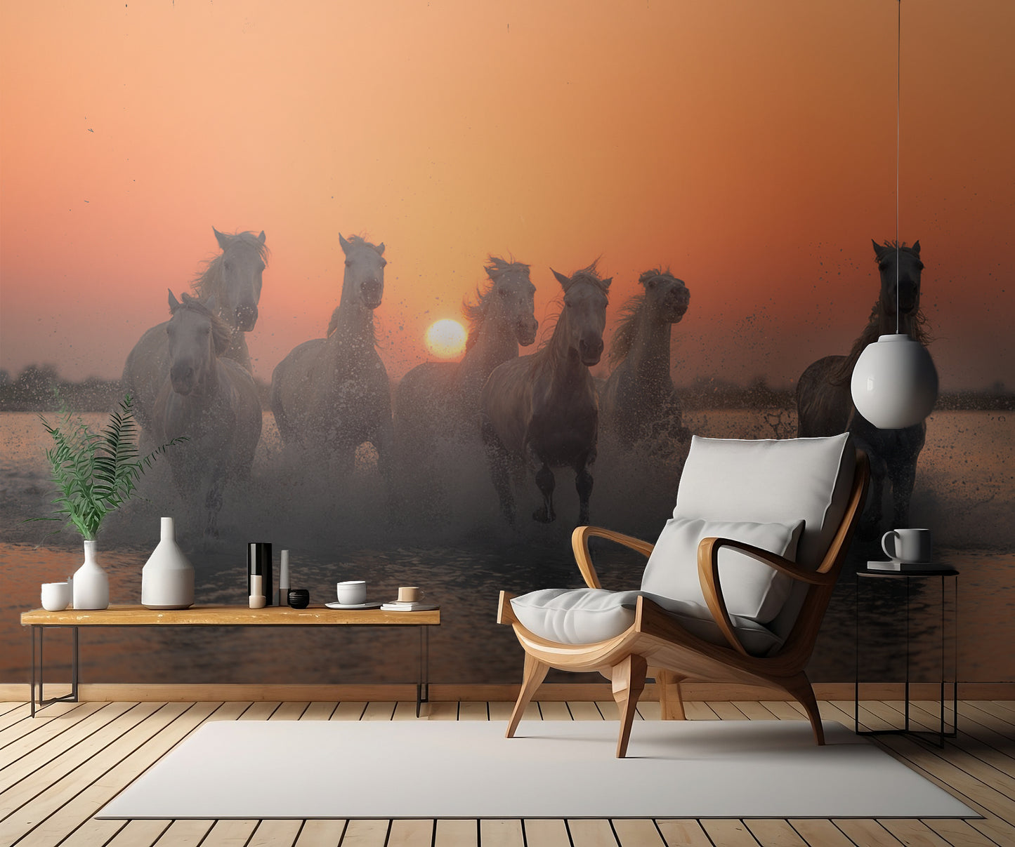 Sunset in Camargue fototapet