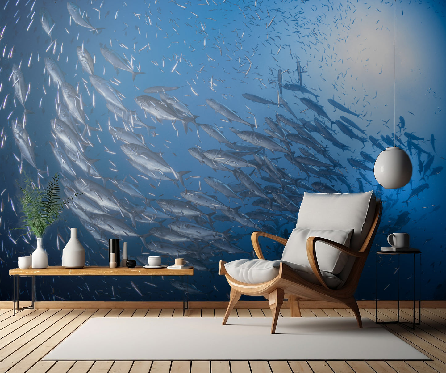 A school of trevaly fototapet