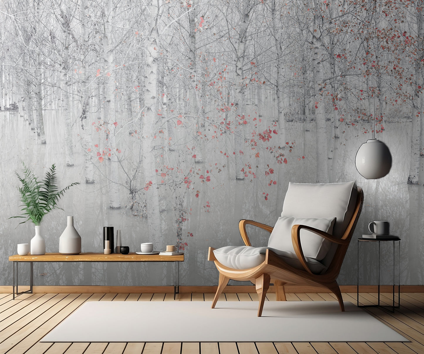 Red & white fototapet