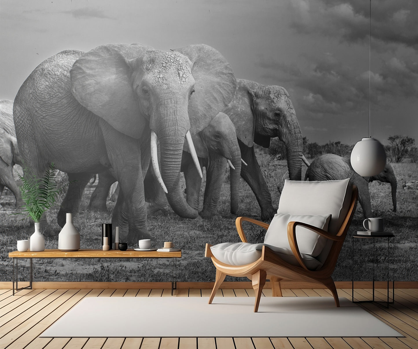 Elephants family fototapet