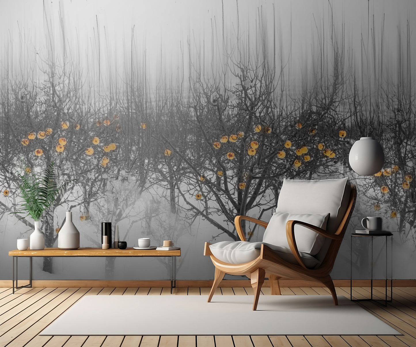 frozen yellow apples fototapet