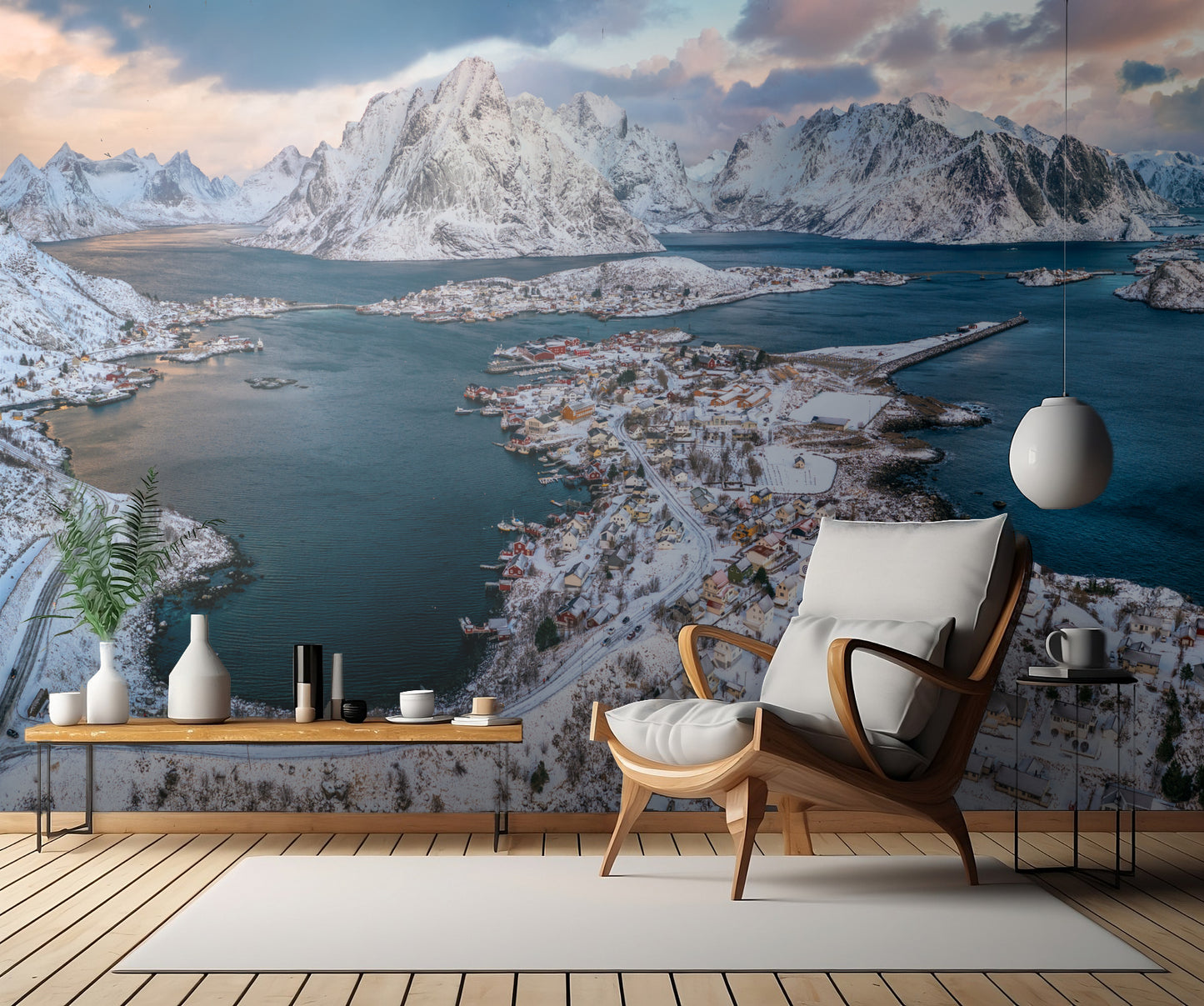 Aerial Reine fototapet