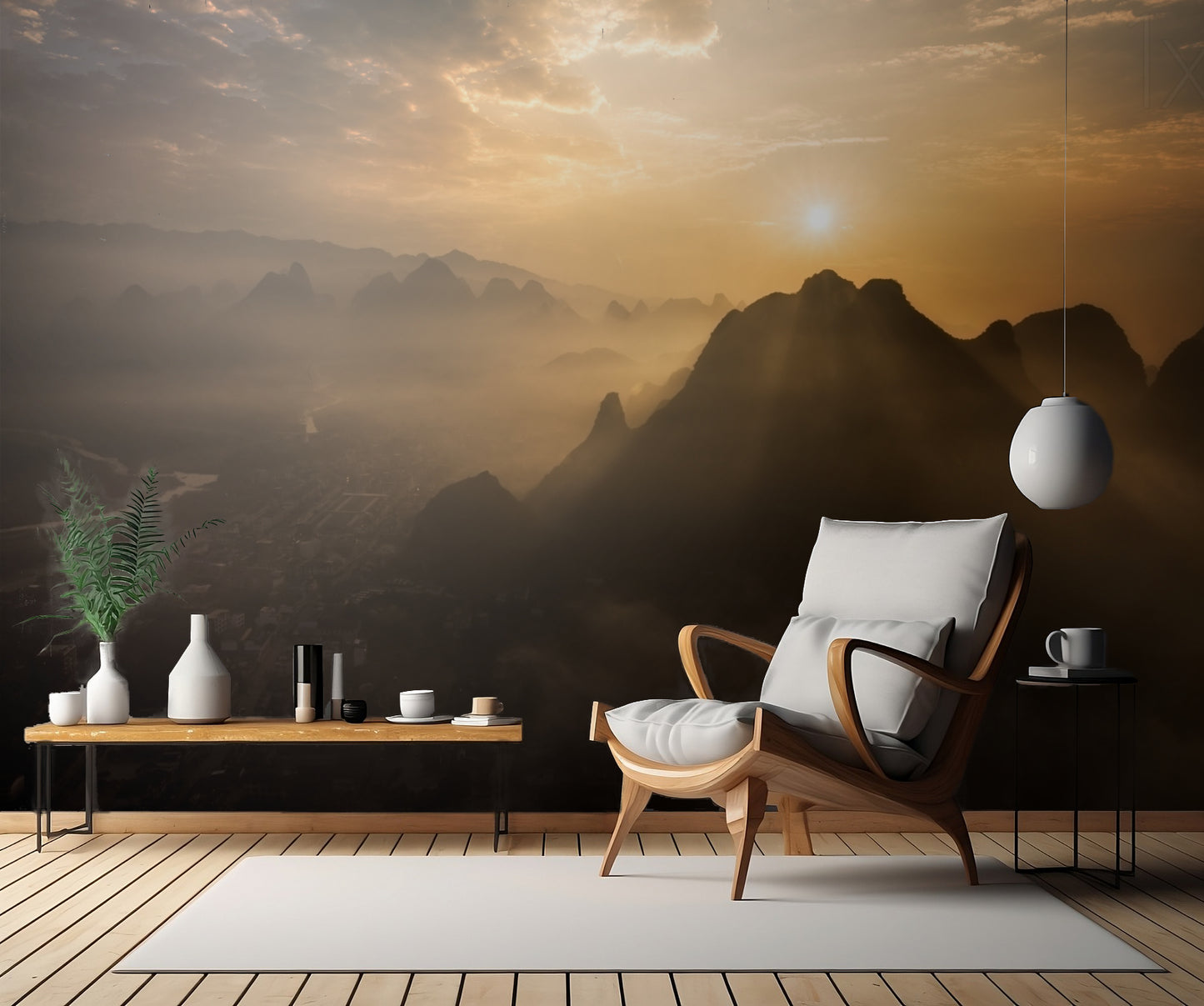 Misty Sunrise fototapet