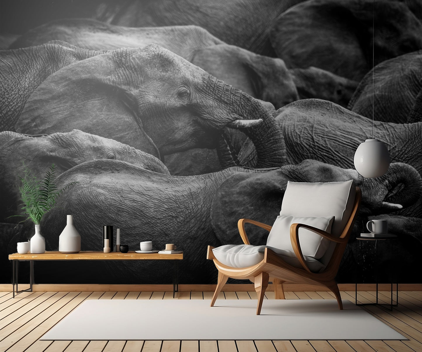 Elephant herd fototapet