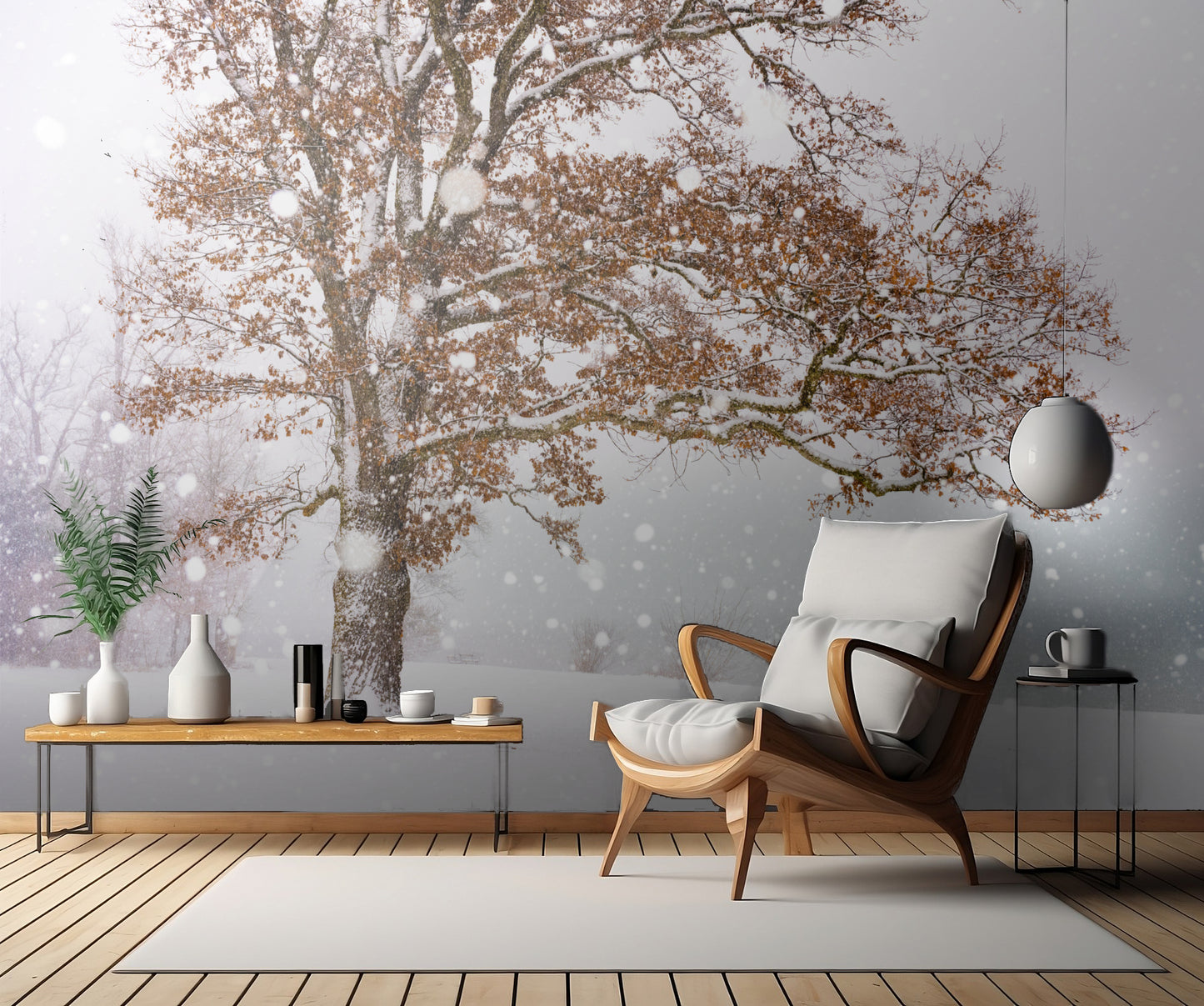 Winter at the lake fototapet