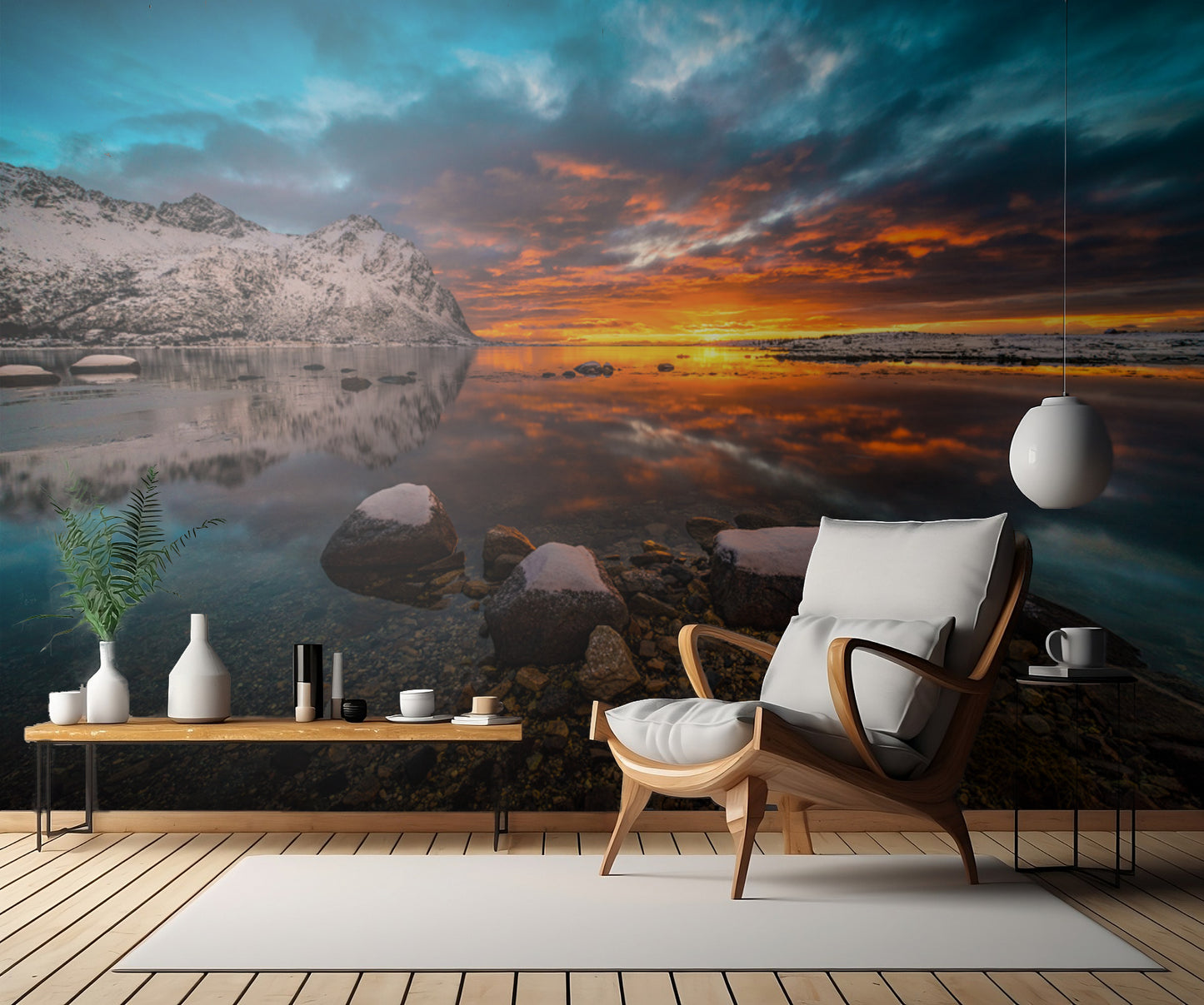 sky on fire fototapet