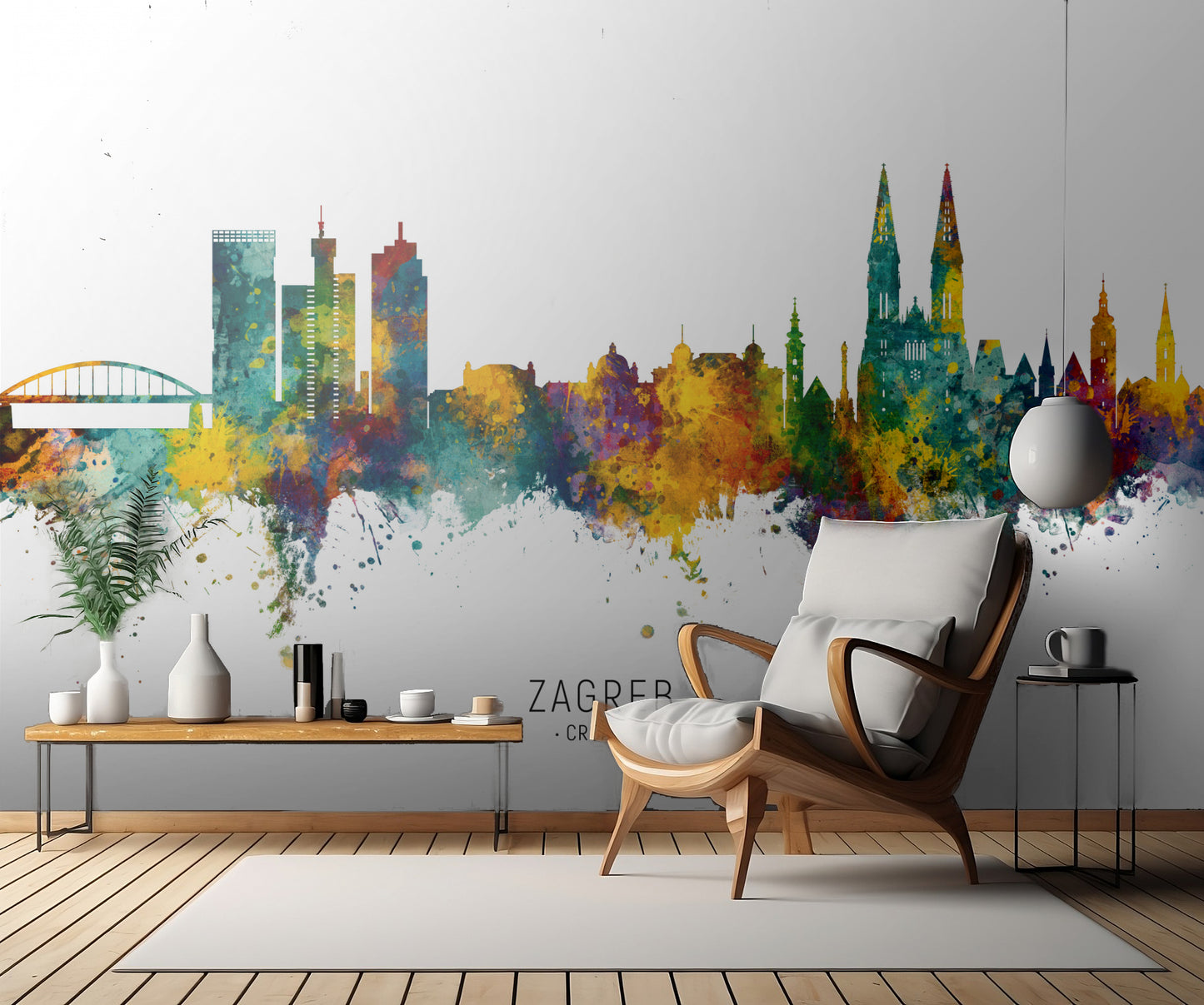 Zagreb Croatia Skyline fototapet