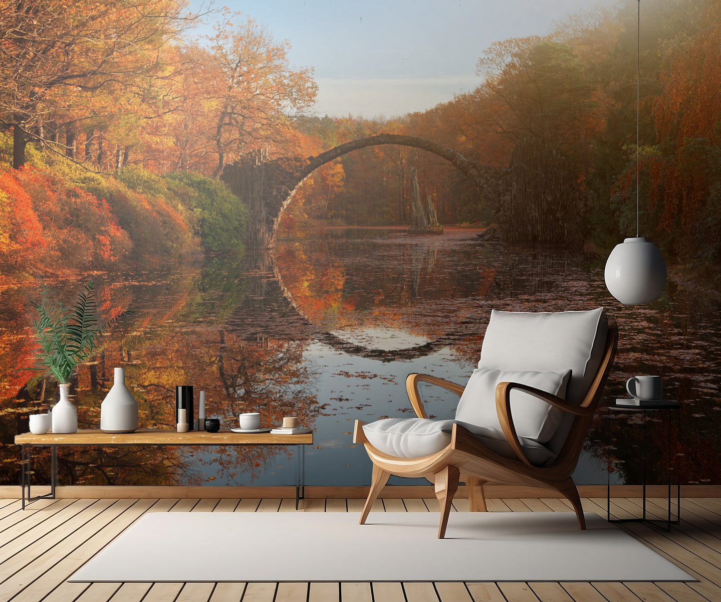 Autumn lake fototapet