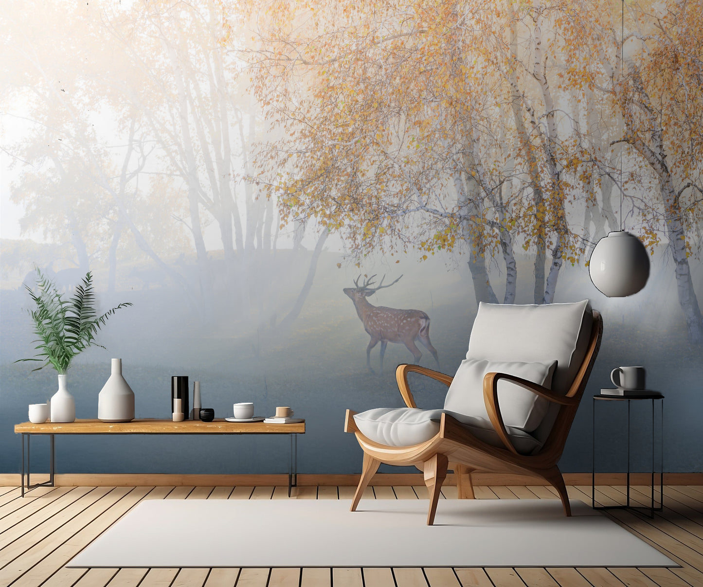 Elk Lost in Mist fototapet