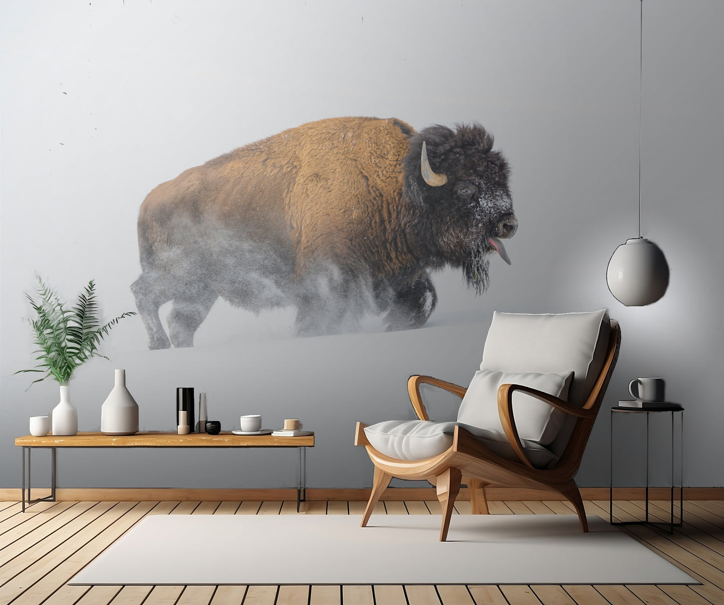 Bison in the Snow fototapet