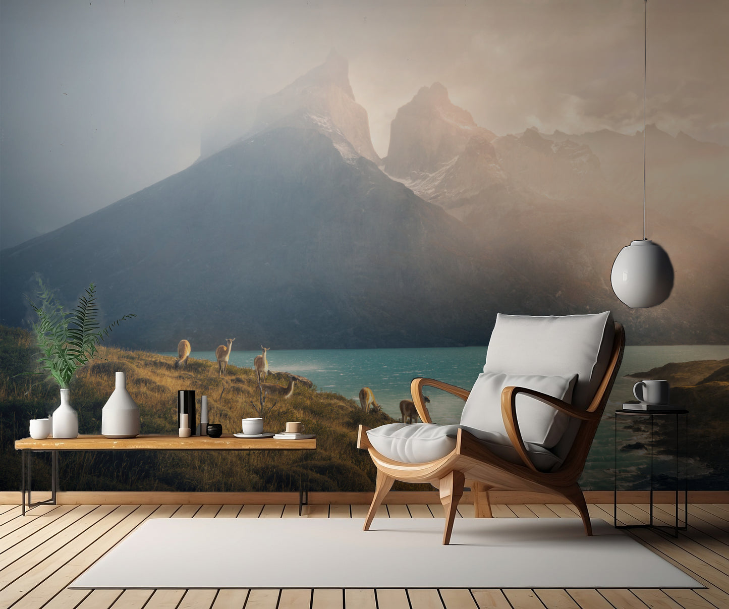 Alpaca at Torres de Paine fototapet