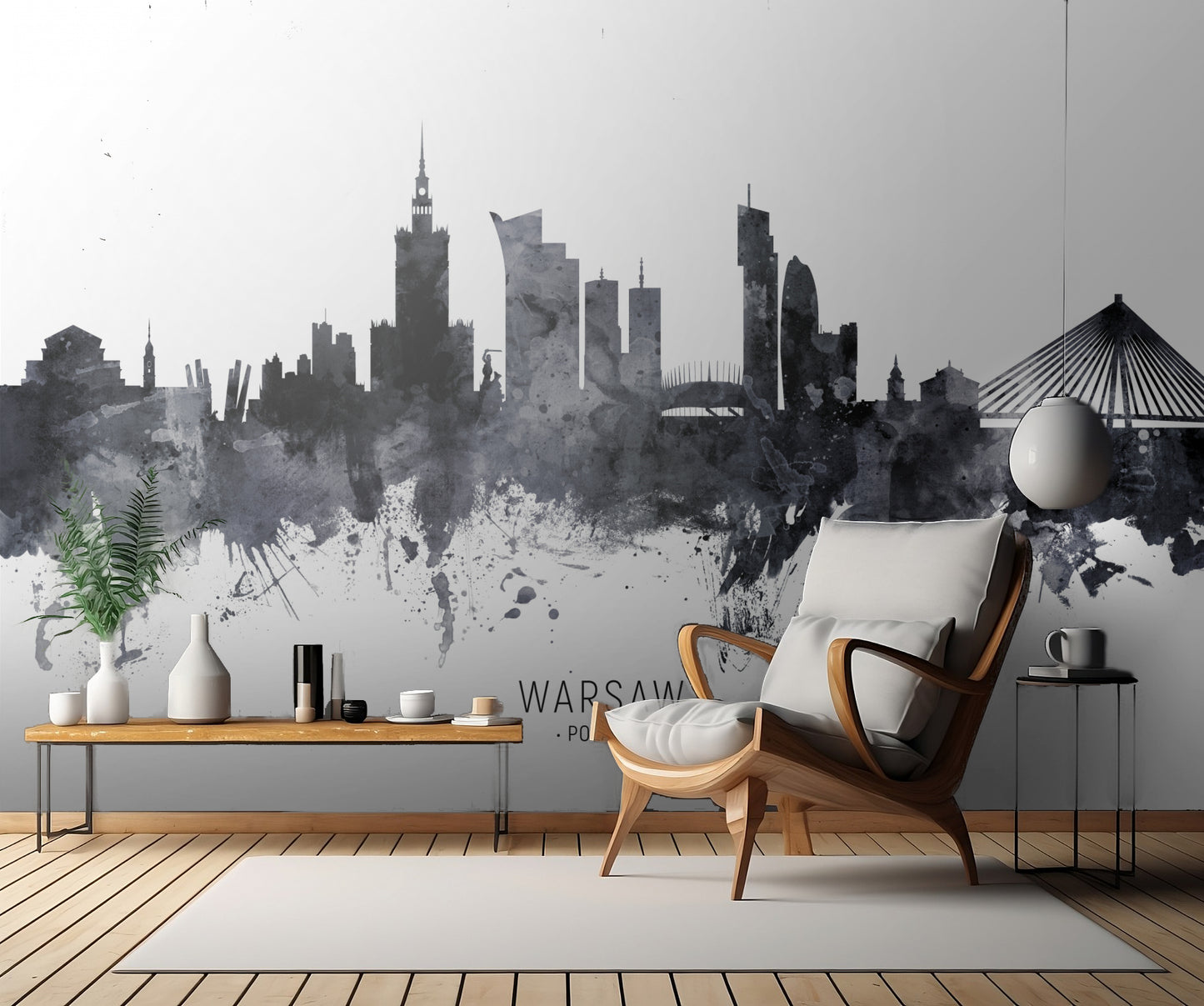 Warsaw Poland Skyline fototapet