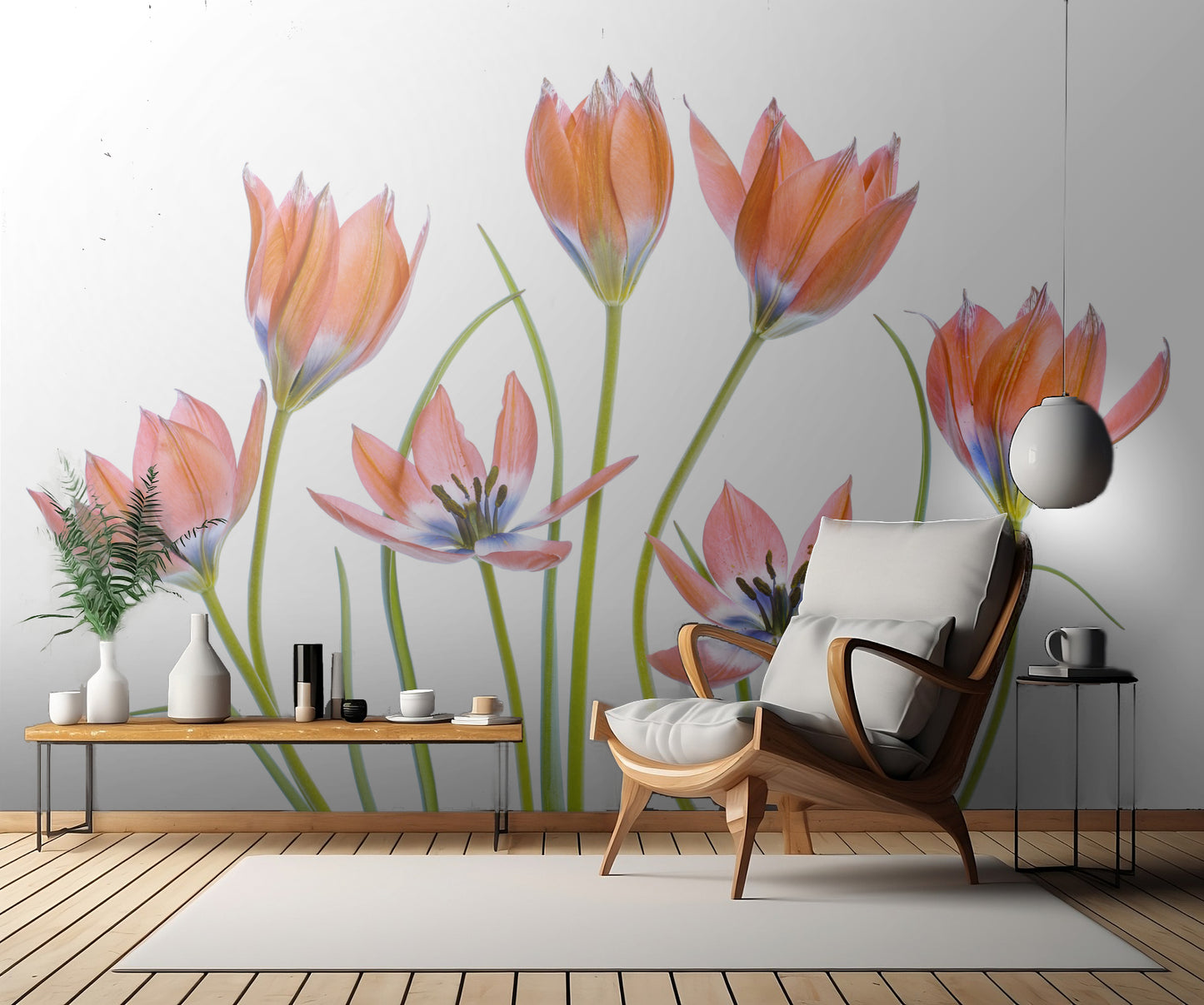 Apricot Tulips fototapet