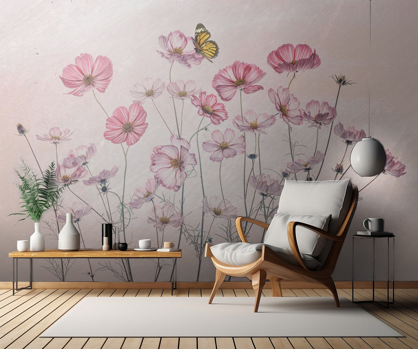 Cosmos and Butterfly fototapet