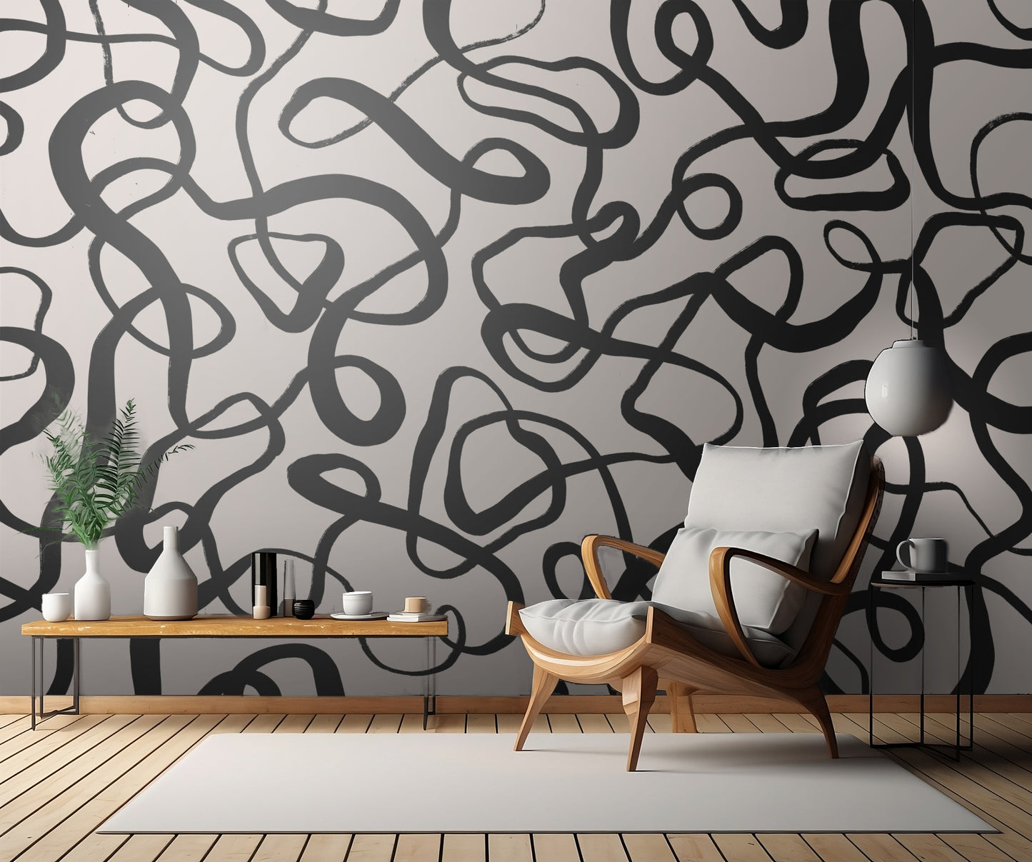 Wriggled Lines Square fototapet