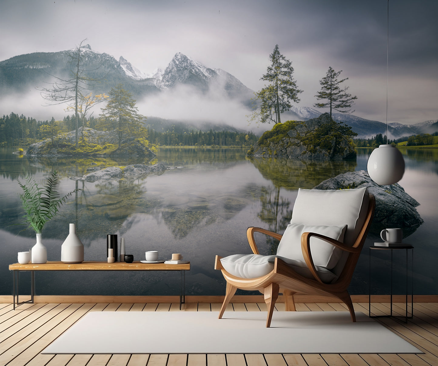 Rainy morning at Hintersee (Bavaria) fototapet