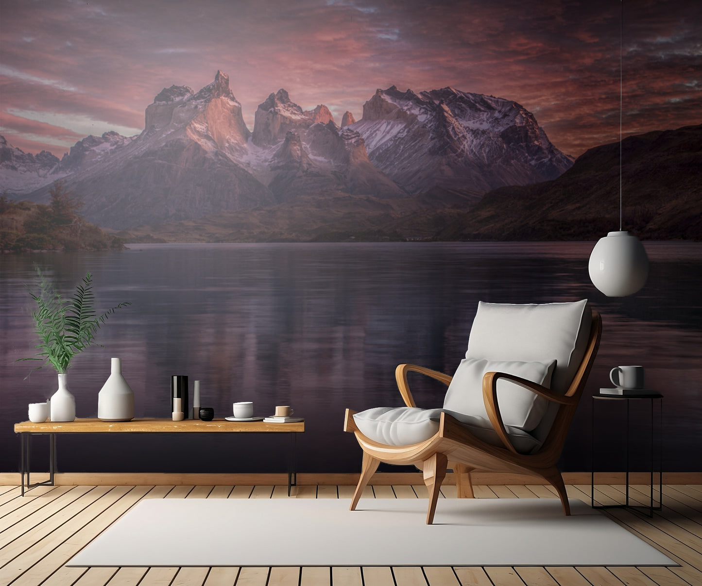 Purple mirroring fototapet