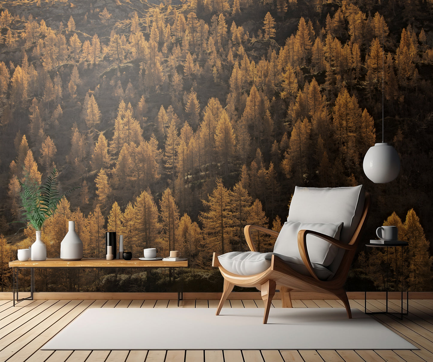 larches in autumn fototapet