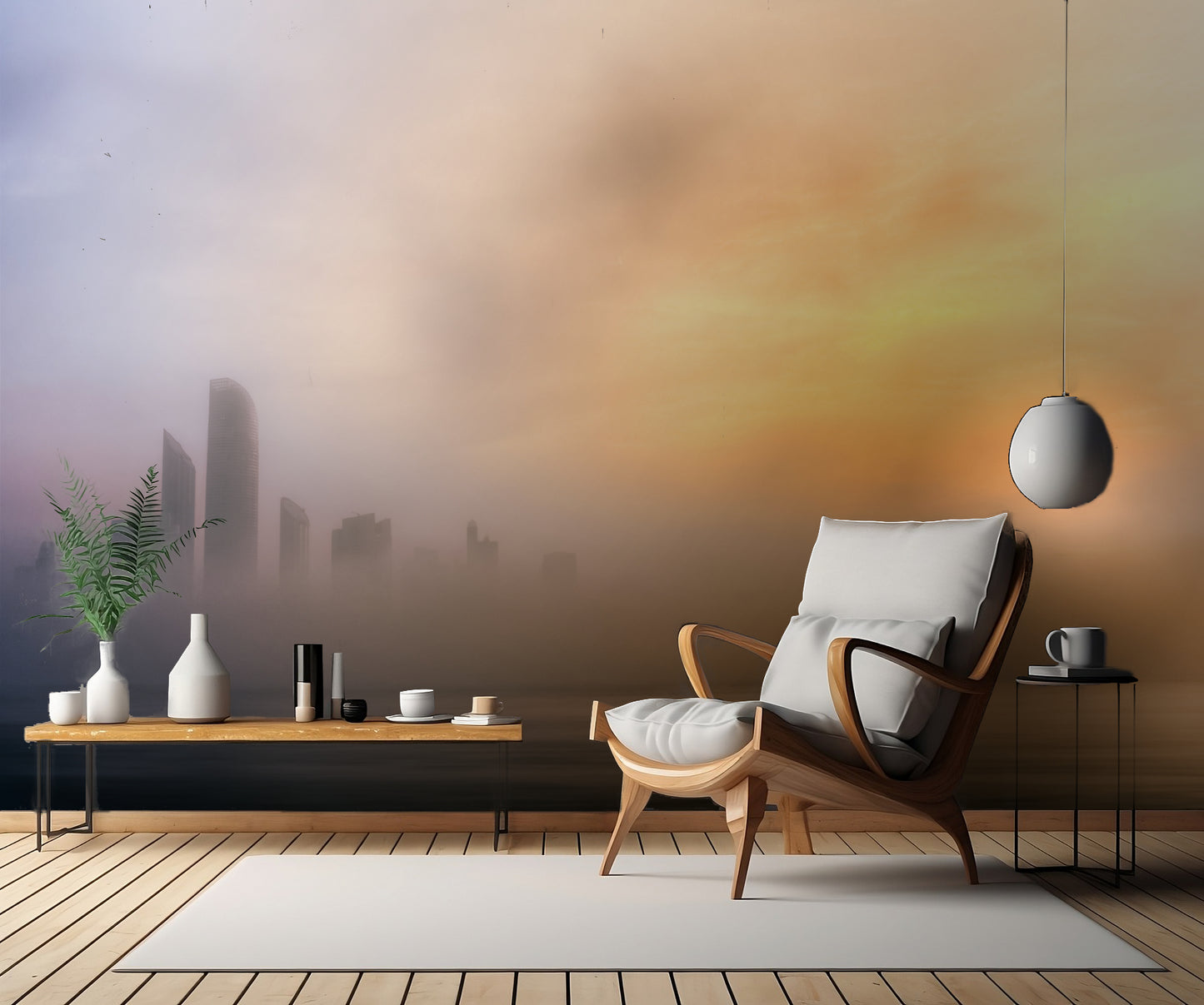 Abu Dhabi Cityscape - Foggy Morning fototapet