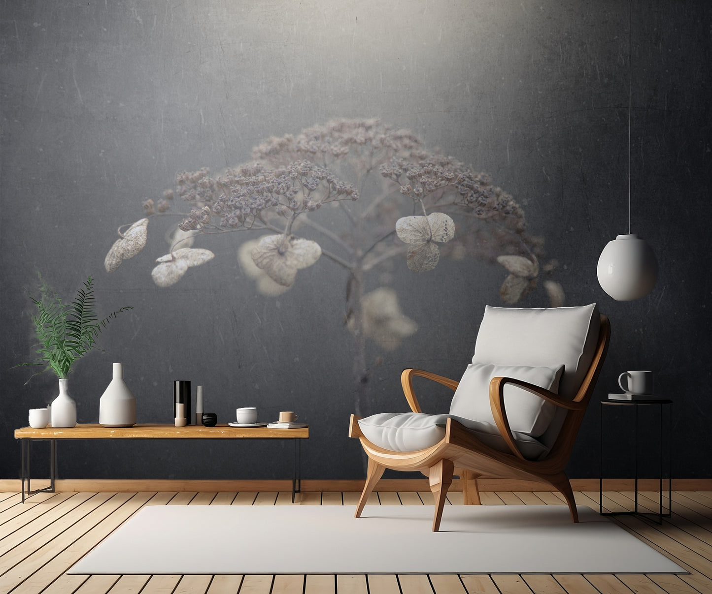 Withe hydrangea fototapet