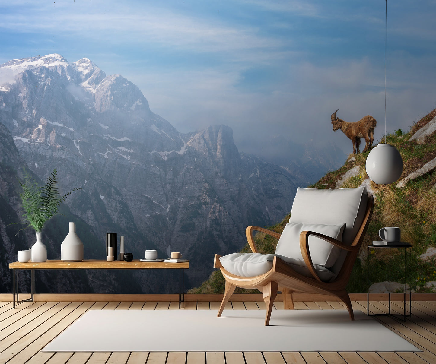 Alpine Ibex in the mountains fototapet