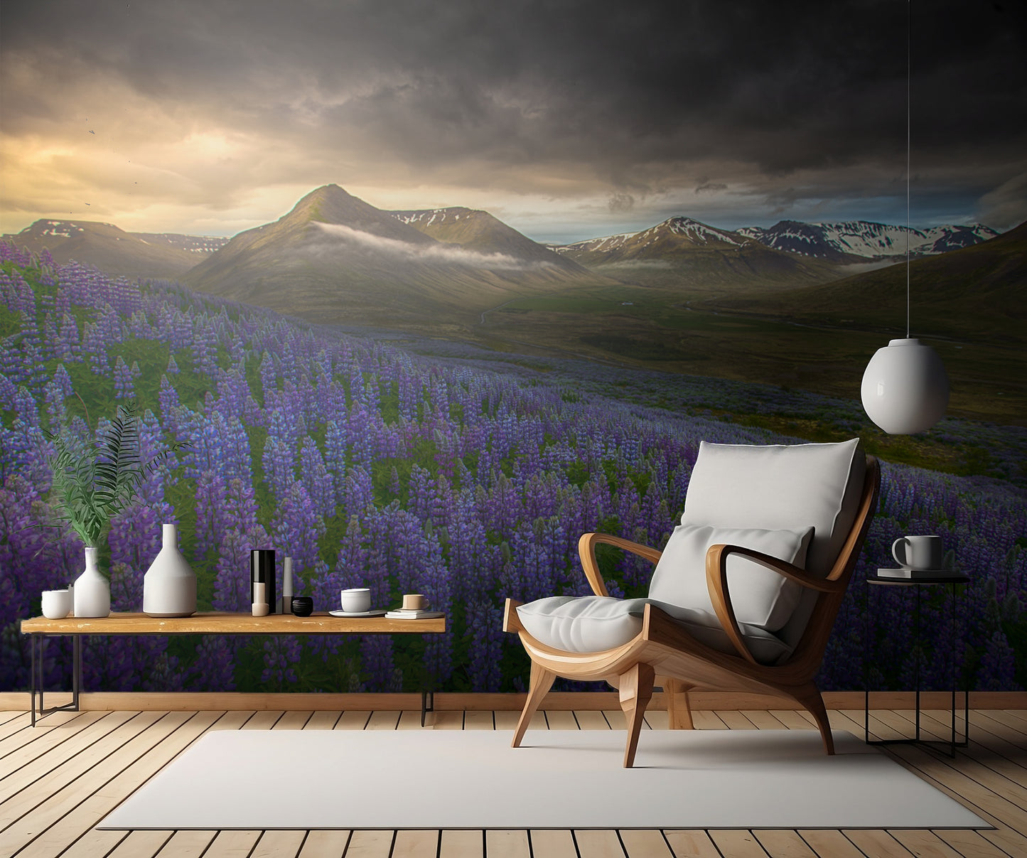 Blue meadows fototapet