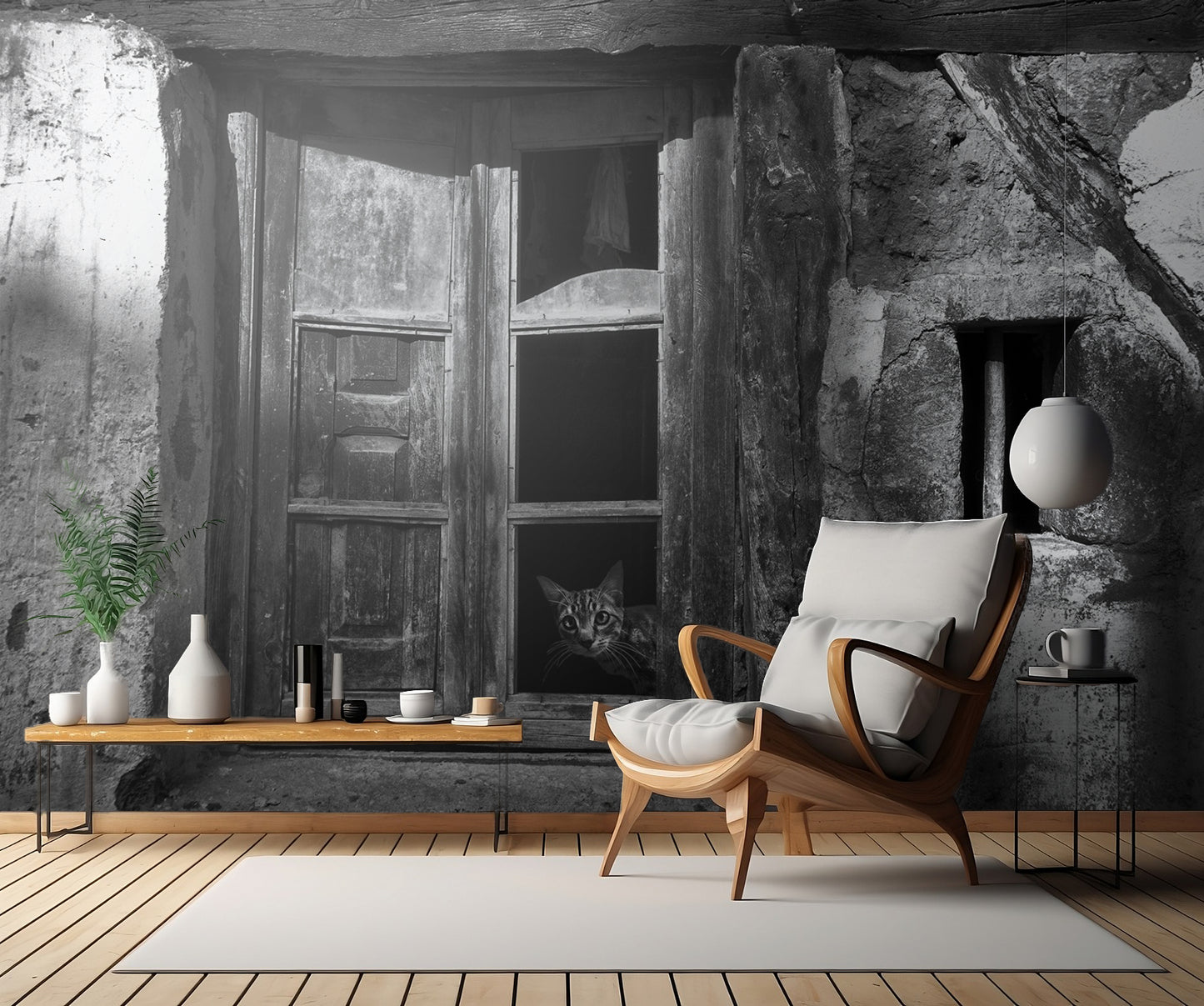 A curious cat fototapet