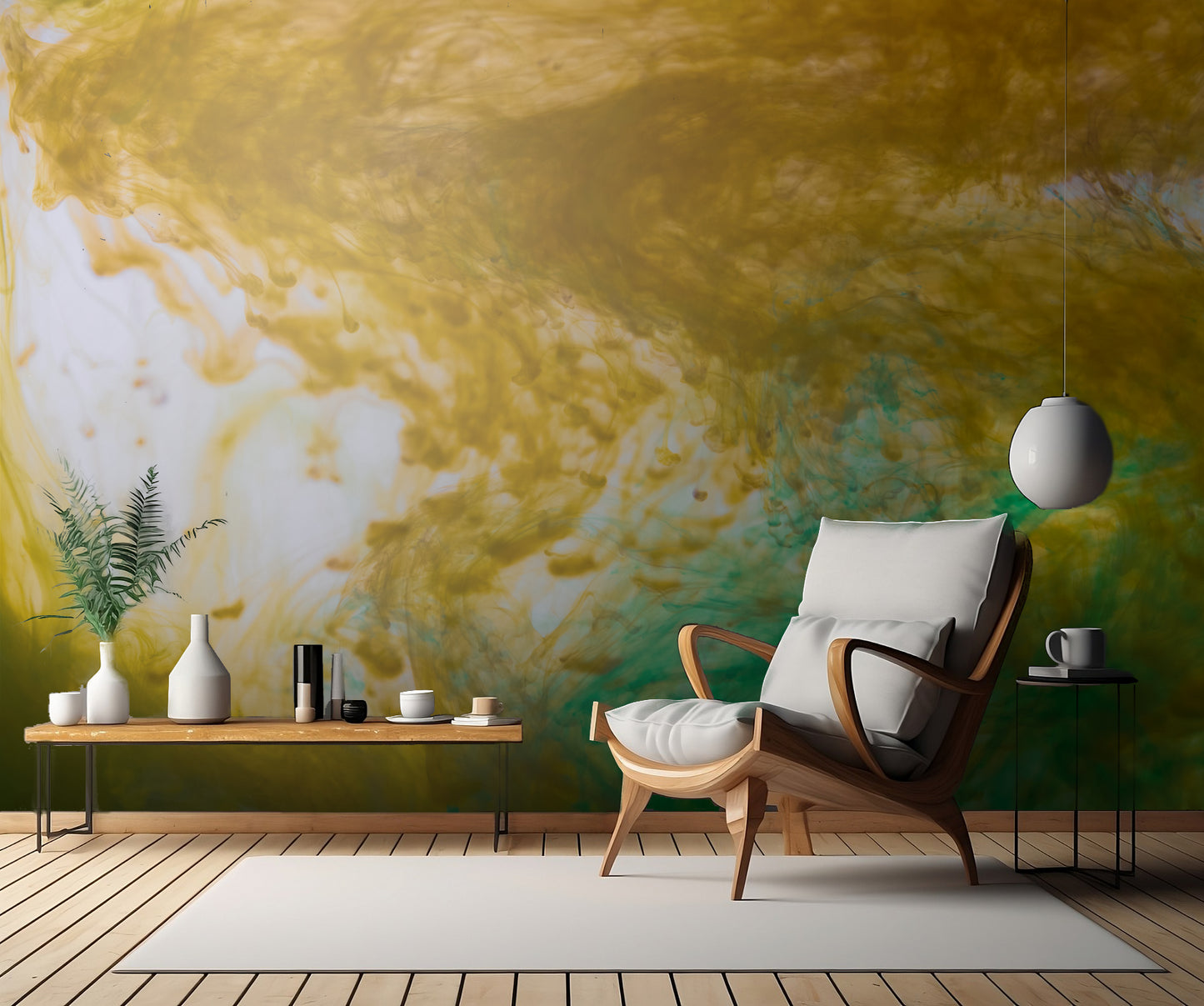 Acrylic colors and ink in water fototapet