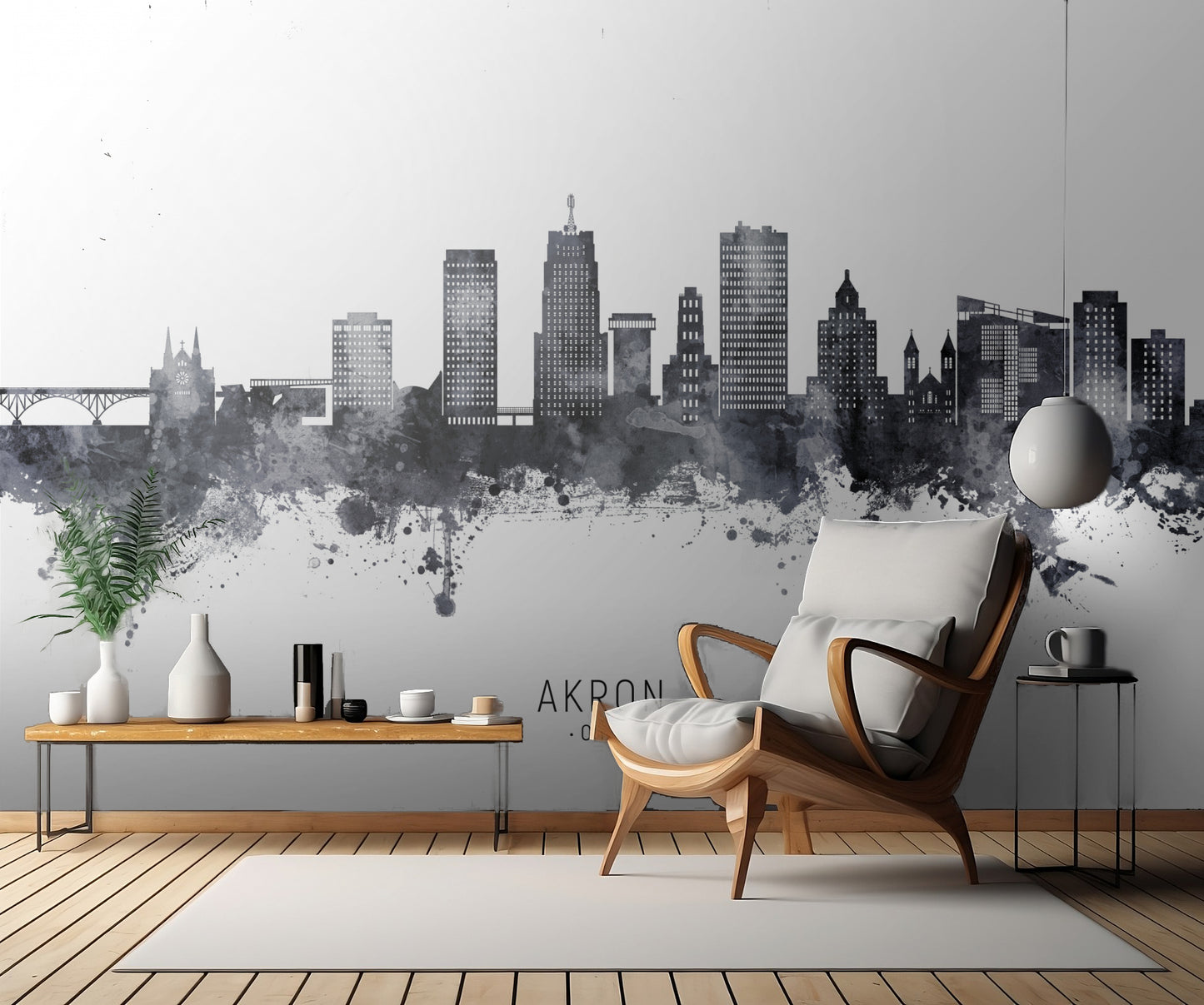 Akron Ohio Skyline fototapet