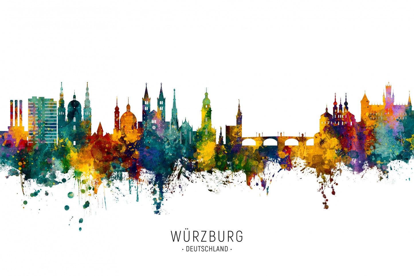 Würzburg Germany Skyline fototapet