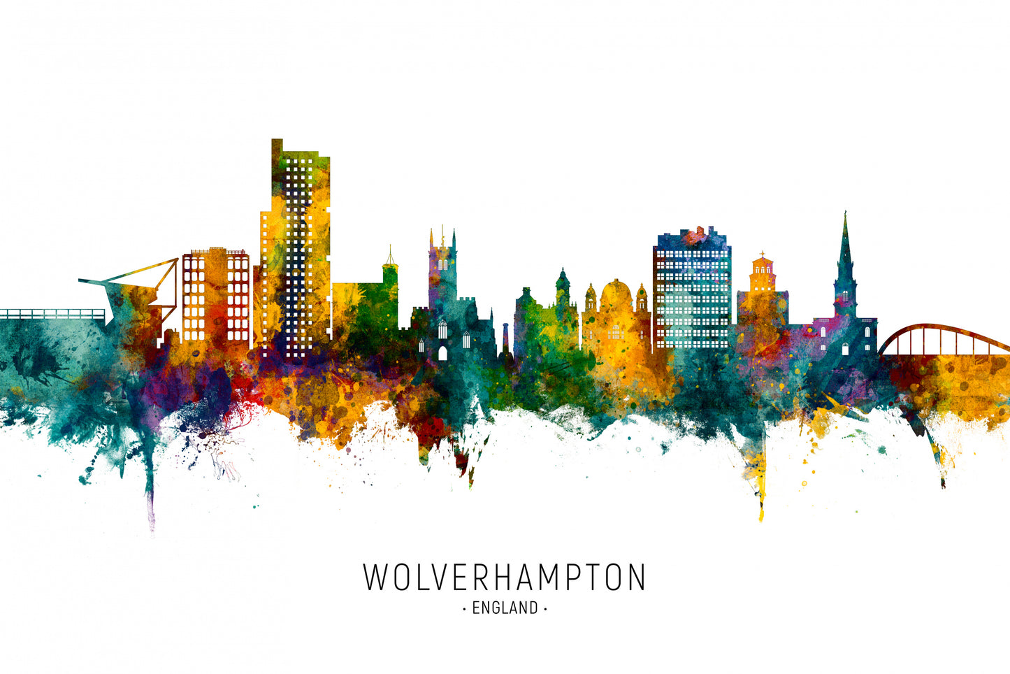 Wolverhampton England Skyline fototapet
