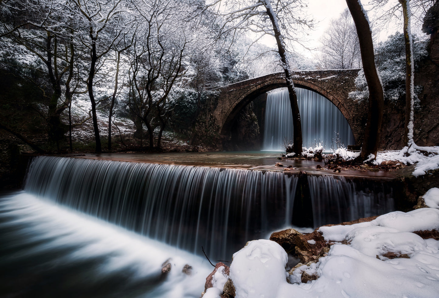 Winter falls fototapet