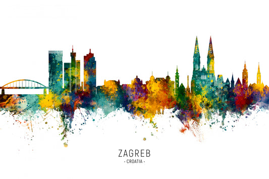 Zagreb Croatia Skyline fototapet
