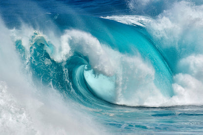 When the ocean turns into blue fire fototapet