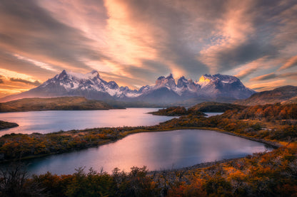 Autumn at Torres del Paine fototapet