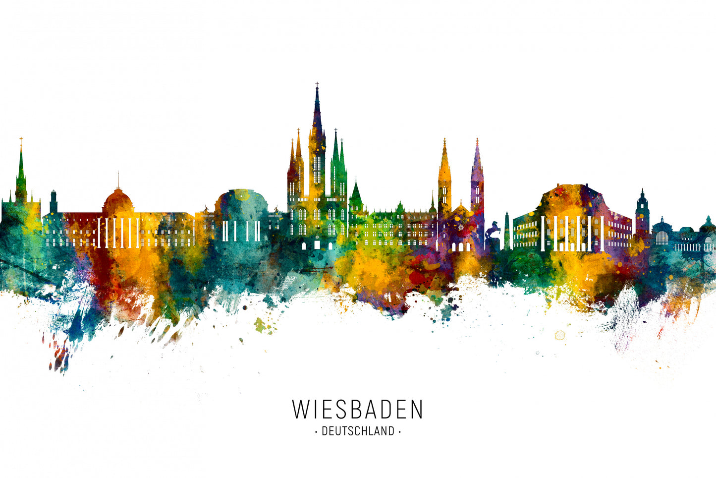 Wiesbaden Germany Skyline fototapet