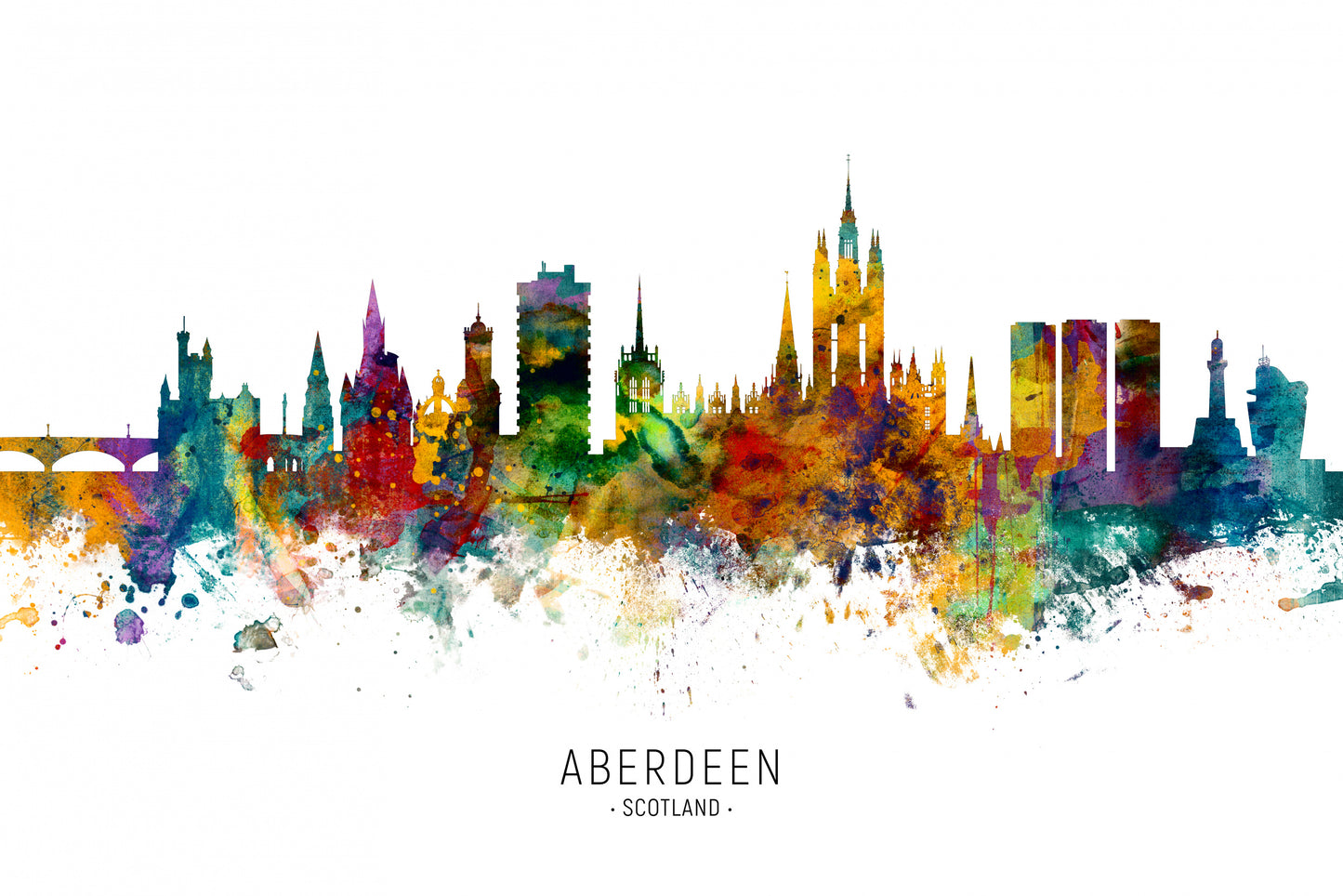 Aberdeen Scotland Skyline fototapet