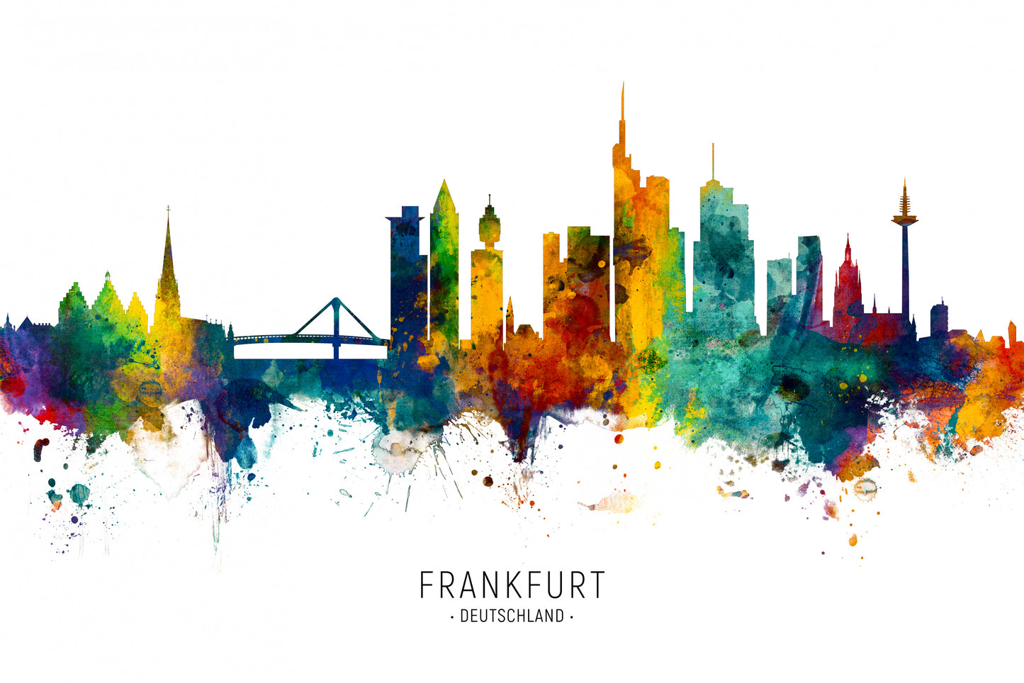 Frankfurt Germany Skyline fototapet