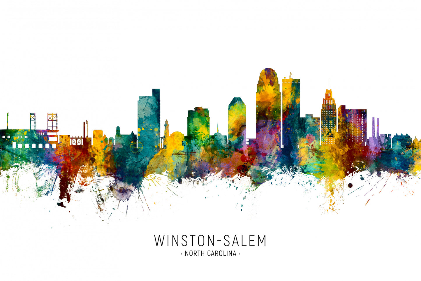 Winston-Salem North Carolina Skyline fototapet