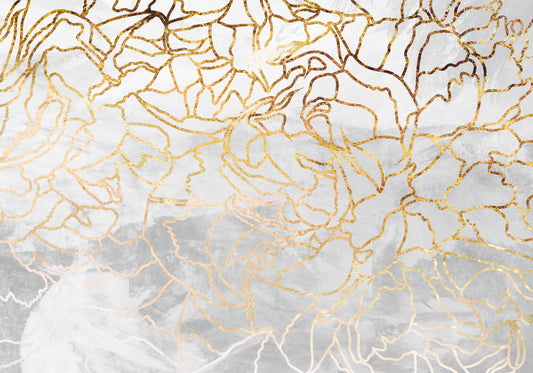 Abstract gold line art wall mural fototapet