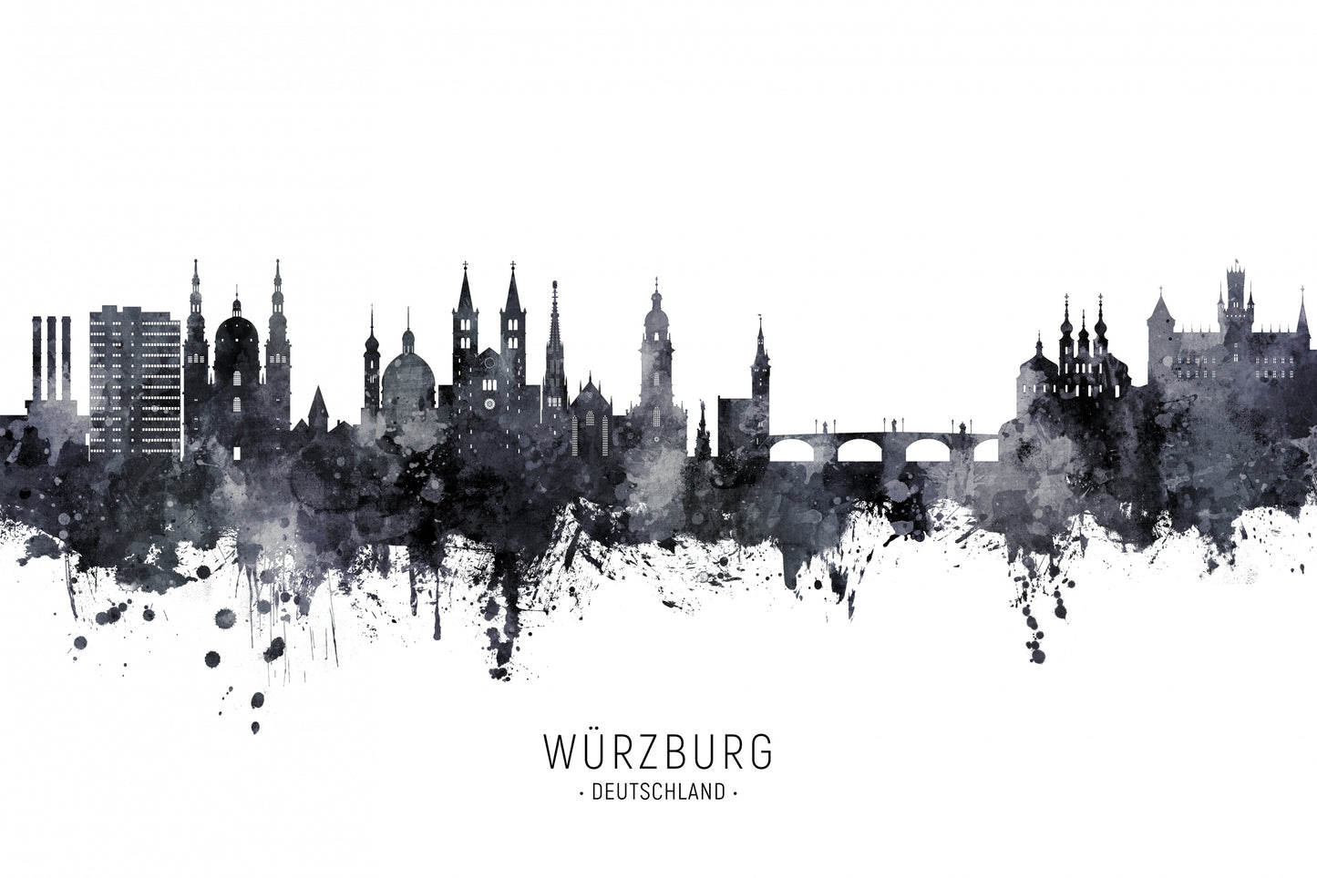 Würzburg Germany Skyline fototapet