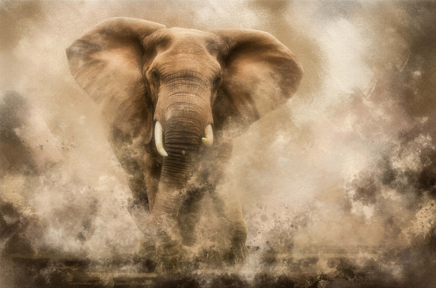 '...Raging Elephant Bull charging...' fototapet