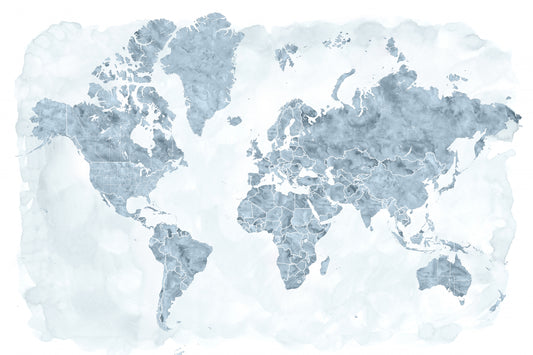 World map with outlined countries, Jacq fototapet